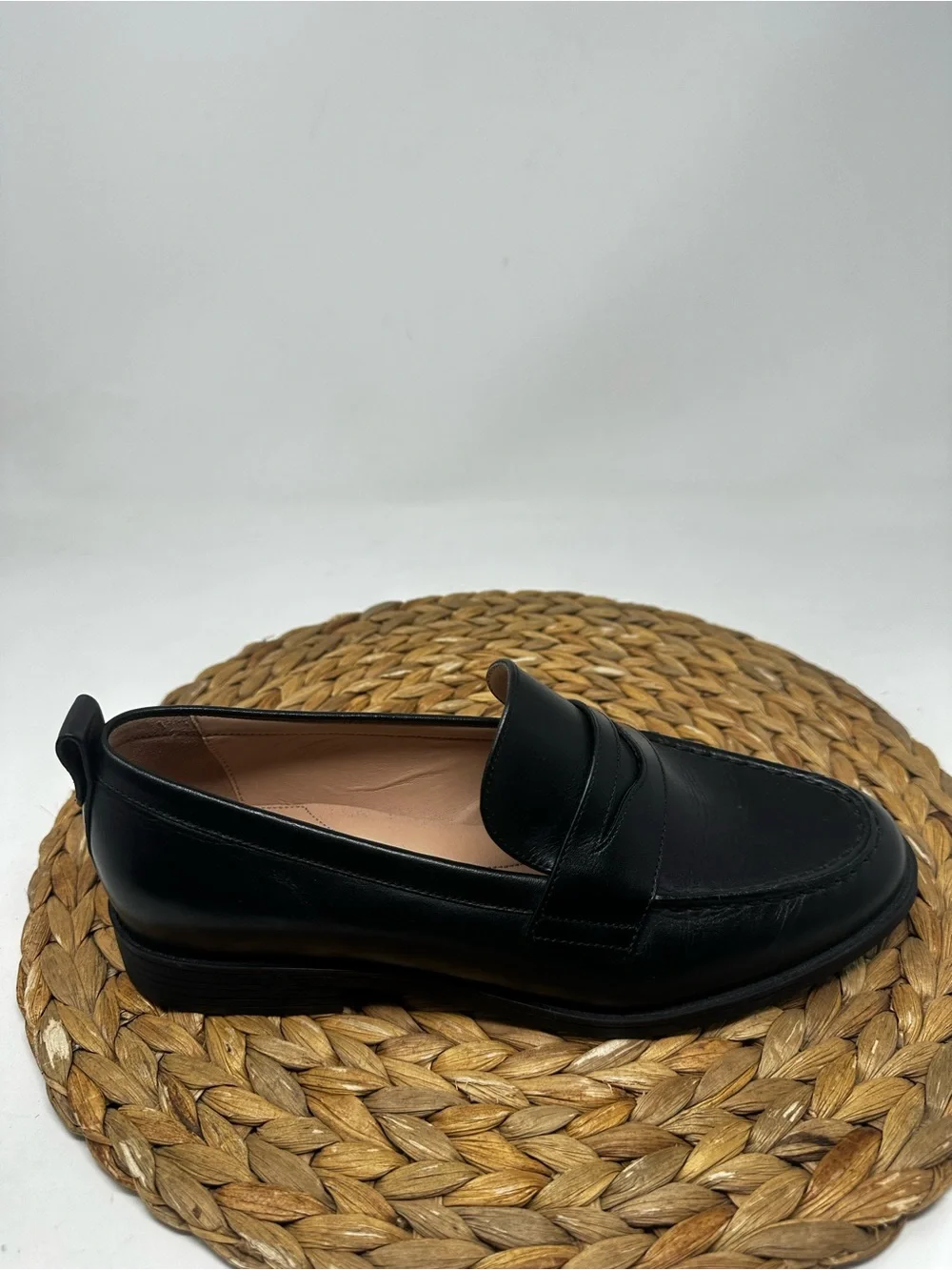 COLE HAAN Stassi Leather Penny Loafer Black Size 8 Women's